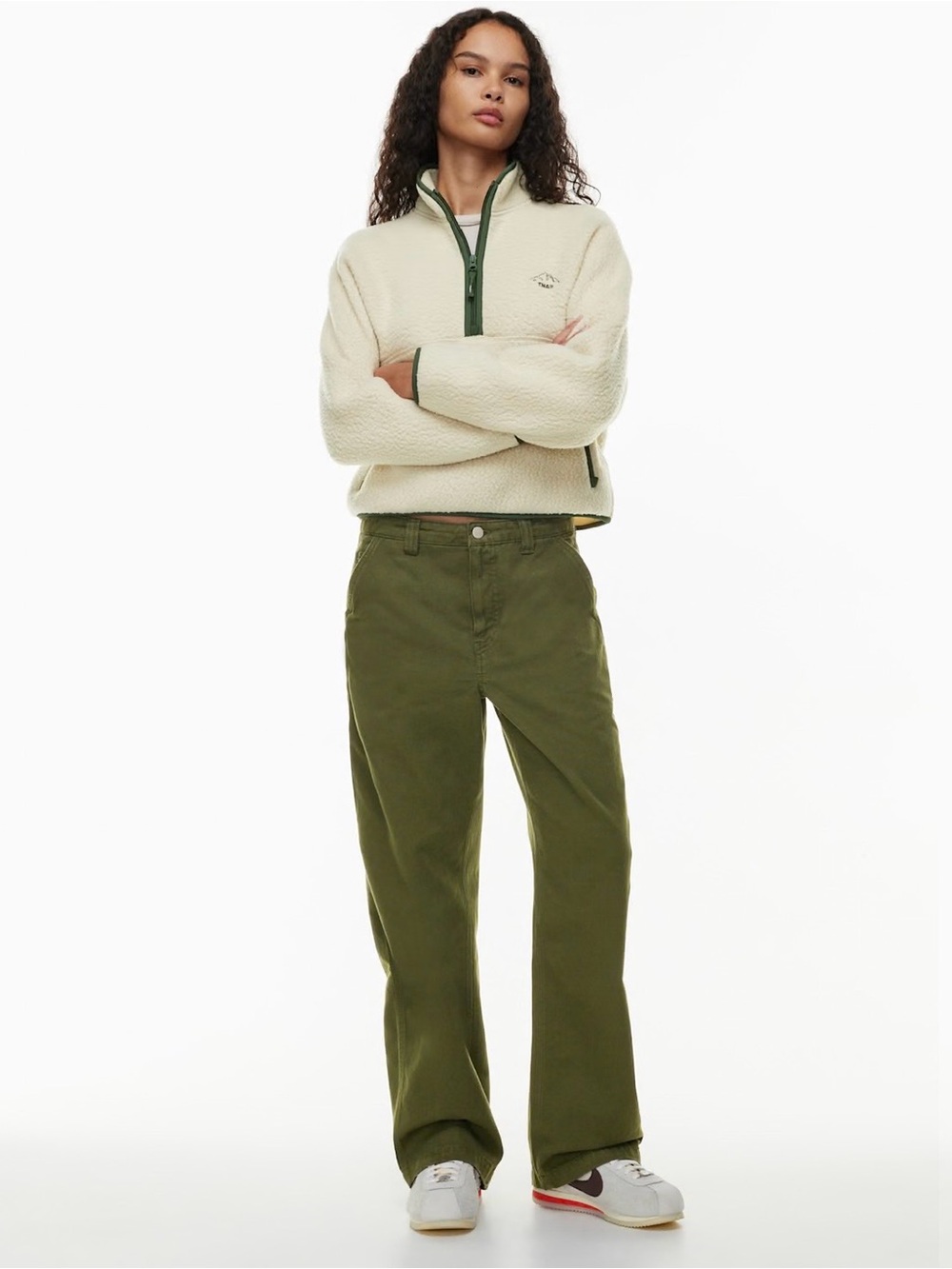 Aritzia TNA High Waisted Relaxed Twill Carpenter Greenwich Pants Size 4